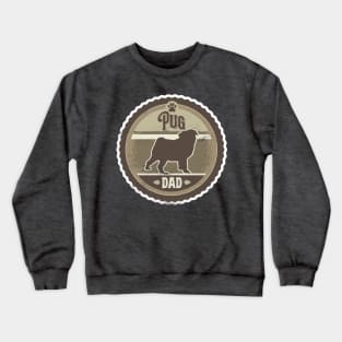 Pug Dad - Distressed Pug Silhouette Design Crewneck Sweatshirt